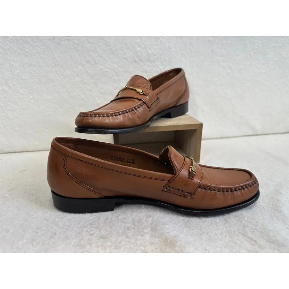 Bostonian Florentine Horsebit Loafers Model #24683 Men SZ 7.5 Dress Shoes Italy